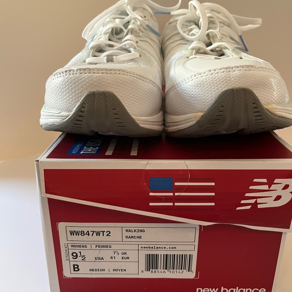 New Balance White and Gray Walking Sneakers